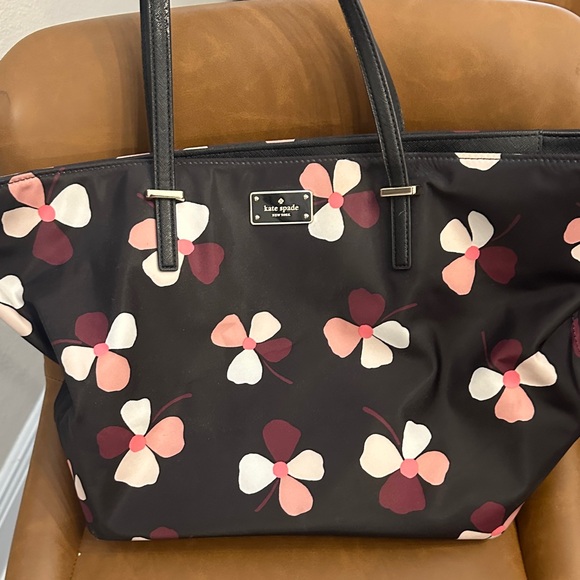 Kate Spade Black and Pink Floral Tote - Picture 1 of 1